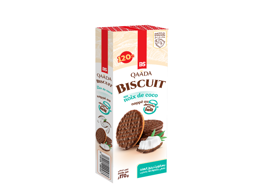 Qaâda Biscuit au Noix de coco Nappé Chocolat au Lait